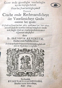 A rare pamphlet on the theological controversy between Jacob Arminius 1609 Dutch - Picture 1 of 9