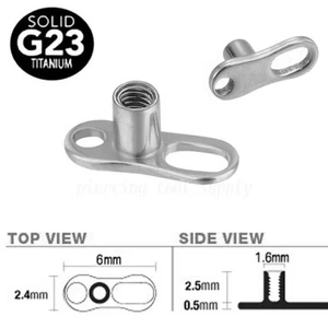 2 piezas. Base de anclaje dérmico de titanio 14G 2 agujeros G23 con elevación de 2 mm 2,5 mm - Imagen 1 de 1