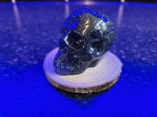 Skull Model mini epoxy resin handmade ornament wooden base goth punk glitter