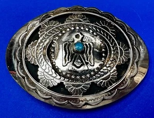 Thunderbird Zuni Native American Artist Belt Buckle Bc Makers Mark B Cayaditto - Picture 1 of 17