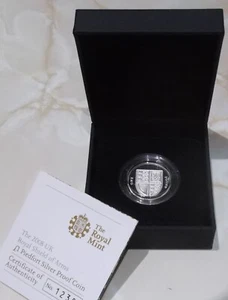 PIEDFORT 2008 SHIELD OF ARMS ONE POUND SILVER PROOF COIN + BOX & CERT. £1. - Picture 1 of 3