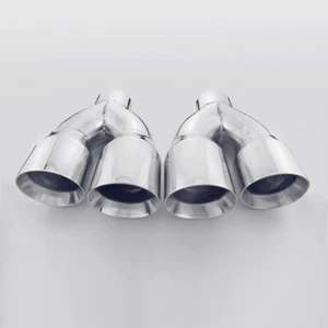 Polish Stainless Steel Exhaust Tips 3" Inlet Quad 4" Out Staggered Angle Cut - Bild 1 von 6
