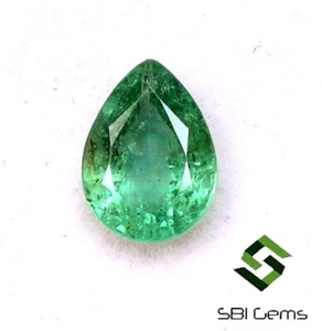 Piedra preciosa suelta facetada corte pera esmeralda natural certificada 7x5 mm 0,76 CTS - Imagen 1 de 5