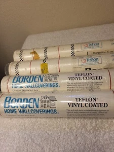 4 Racing Checkered Borden Home Wallcoverings Rolls WT209 Teflon Vinyl Prepasted - Picture 1 of 13