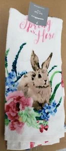 2 Different Kitchen Dishcloths (12"x12")EASTER BUNNY & FLOWERS,SPRING IS HERE,EH - Picture 1 of 7