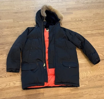 Vintage Military Golden Fleece Flying Jacket Type N-3B Fur Parka Blue  Size 44 - Image 1 of 4