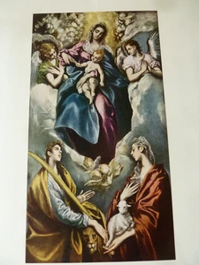 El Greco Jungfrau mit Santa Ines und Santa Tecla Druck Vintage Abrams Kunst - Bild 1 von 3