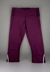 Lululemon Free Runner Crop Damen 8 Pflaume hoher Bund Netz reflektierend atmungsaktiv - Bild 1 von 14