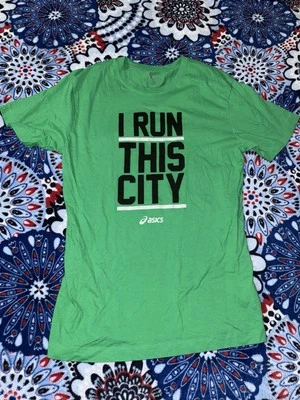Camiseta para correr Asics para hombre talla grande verde clásica algodón manga corta Foto 1 de 4