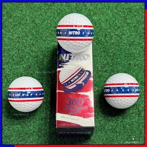 NITRO 360 USA STRIPE Golf Balls - 3 NEW UD X-1 RED WHITE & BLUE AMERICANA BALLS - Picture 1 of 2