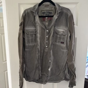 Two Stoned Mens Shirt Size Large Grey - Picture 1 of 13