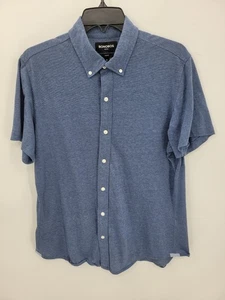 Bonobos Shirt Mens Medium Blue Stretch Knit Slim Fit Short Sleeve Preppy - Picture 1 of 9