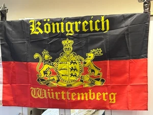 Fahne Flagge Ösen links - KÖNIGREICH WÜRTTEMBERG - furchtlos und treu - 147 x 87 - Bild 1 von 1