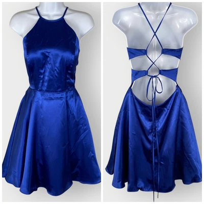 NUEVO | Vestido Formal Blondie Nites | Azul Real | Espalda Abierta con Cordones | Evento HOCO Foto 1 de 4