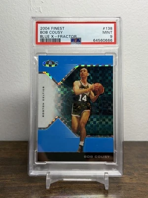 2004-05 Topps Fnest Blue X-Fractor #138 Bob Cousy/25 PSA 9 Foto 1 de 2