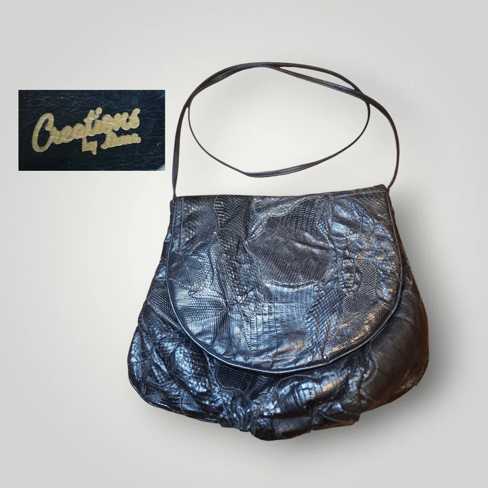 Cartera de cuero retro grunge elegante vintage años 90 Creations by Tony Lama piel serpiente Foto 1 de 4