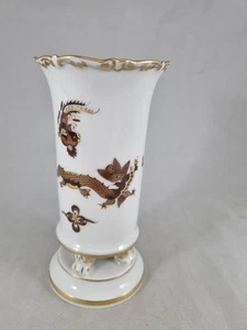 Porzellan Vase Meissen Drache seltene Farben gold grau 1 Wahl ohne Schäden  - Bild 1 von 11