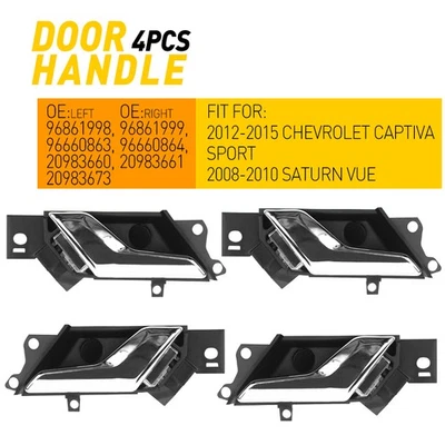 4x Manija de puerta interior para 2008-2010 Saturn Vue/ 2012-2015 Chevrolet Captiva Sport Foto 1 de 4