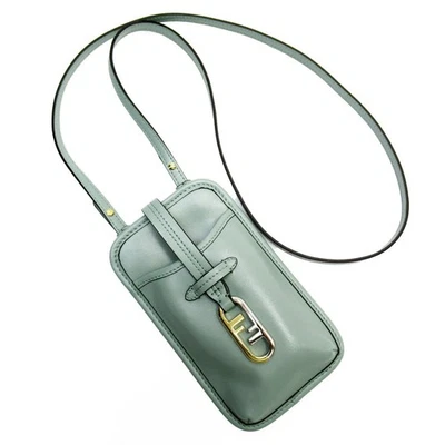 Auth FENDI Smartphone case holder Phone holder Pale green leather t19577a - Image 1 of 4