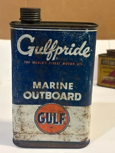 Vintage Gulfpride Marine Außenborderöl 1 Quart Dose leer - Bild 1 von 6