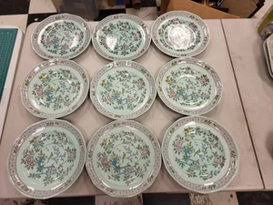 Set 9 piatti Adams Calyx Ware Singapore Bird Inghilterra Ironstone 10,25" - Foto 1 di 15