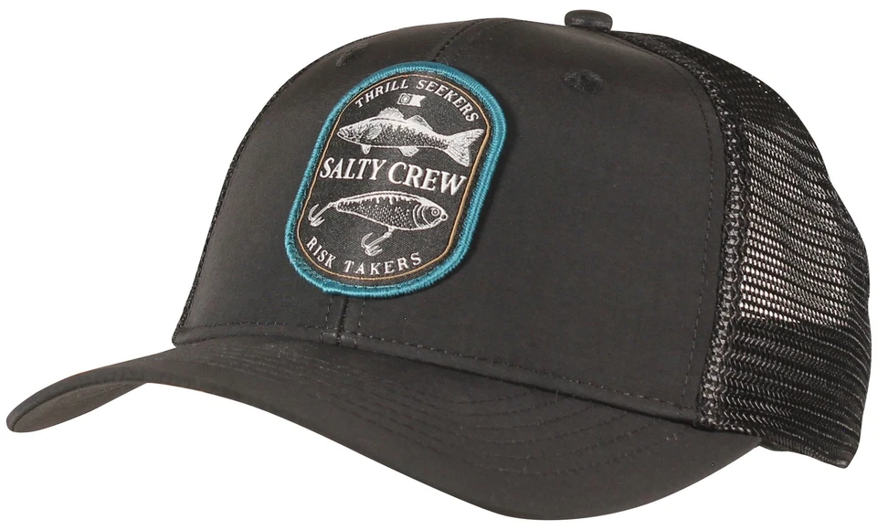 Salty Crew Baited Retro Trucker Hat - Black - New - Image 1 of 1