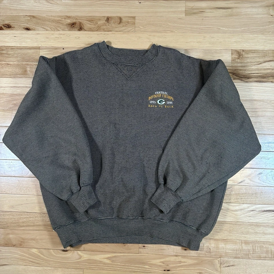Vintage 90s Green Bay Packers Lee Sweater - Large 95/96 Central Division Champs - Image 1 of 4