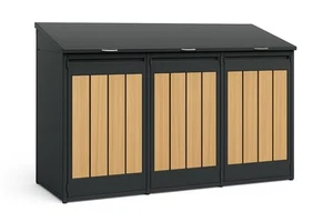 Mülltonnnenbox 3er , Mülltonnenverkleidung, Mülltonnenboxen, Mülltonnenbox - Bild 1 von 24