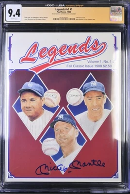 Mickey Mantle Auto 1988 Legends Magazine Mint CGC 9.4 TOP TOP JSA Certified - Image 1 of 2