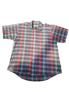 Vintage Van Heusen 417 Shirt Men’s XL Plaid Striped 80s Pocket Button Cotton USA - Picture 1 of 7
