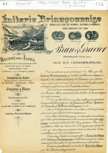 Dépt 05 - Briançon - Belle Entête Laiterie Briançonnaise entre 1896 & 1900 - Picture 1 of 1