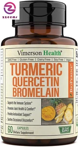 Quercetin with Bromelain & Turmeric Curcumin - Bromelain Supplement with Black P - Picture 1 of 12