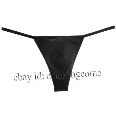 Men Super Thin 4 Way Stretch Thong Underwear Micro Cut G String Sexy Hip T-back - Image 1 of 4