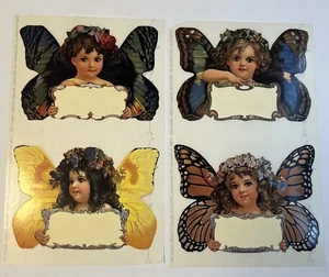 Victorian Angels Gift Label Stickers by Grossman Lot of 4 - Picture 1 of 2