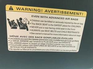 Cover up decals to blackout warning labels on sun visors VW Volkswagen, GM Chevy - Picture 1 of 3
