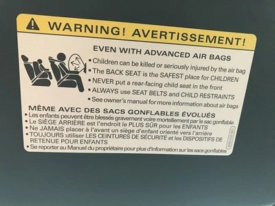 Audi Q3 - Q6 ++ 2017-25 Porsche Macan Sun visor cover up 2 decals  warning label - Image 1 of 3