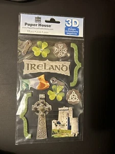 ~IRLANDA~ Pegatinas 3D Paper House Productions; Tréboles de Dublín, Trébol Verde - Imagen 1 de 1