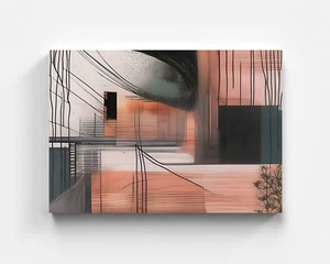 Cuadro en lienzo abstracto neutro colorido decoración moderna mural artista arte - Imagen 1 de 7