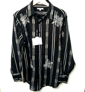 Camisa Daniel Ellissa Para Hombres Transparente Abotonada Talla Grande Negra Club Sexy Nueva con Etiquetas - Imagen 1 de 11