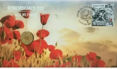 Moneda Anillo Naranja 2015 UNC $2 Día del Recuerdo del Campo de Flandes PNC para que no olvidemos  Foto 1 de 2