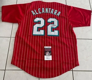 Sandy Alcantara Signed Autographed Custom Jersey Miami Marlins JSA - Picture 1 of 2