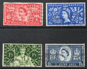 GB QEII 1953 Juego de Coronación SG532 - 535 Sonido usado - Imagen 1 de 1