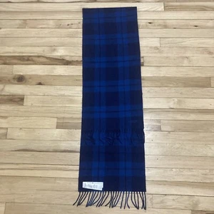 Coach Blue Plaid Cozy Chunky Scarf Wool & Cashmere - Small Flaw See Description - Picture 1 of 5