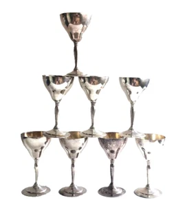 Derby S.P.Co. Internationals S. Co. FPMS 01902 W.M. Mounts 8 Goblets Silver pla - Picture 1 of 11