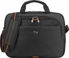 Solo New York Ace Slim Briefcase for 13.3" Laptop Black With Orange Accents