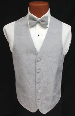 Men's Silver Fumagalli Fullback Tuxedo Vest & Tie Cutaway Morning Dress Wedding  - Image 1 of 3