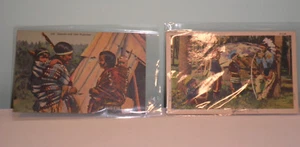 2 Curteich Chicago Post Card Postcard C.T. Art-Colortone Native American Indian - Picture 1 of 4