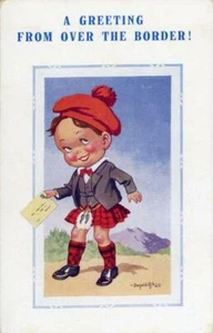 GEDRUCKTE DONALD McGILL COMIC-POSTKARTE, "EIN GRUSS VON ÜBER DER GRENZE!" - Bild 1 von 2