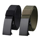 Men Belt Glossy Finish Buckle Quick Release Automatic Buckle Canvas Belt Strong