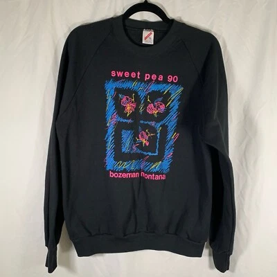 Suéter Jerzees De Colección Para Hombre XL Negro Estampado Frontal Cuello Redondo Manga Larga Jersey Foto 1 de 4